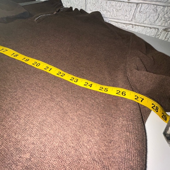 Tommy Bahama Men's 1/4 Zip Pullover Knit Sweater Brown Solid Mock Neck Cotton - Picture 12 of 12